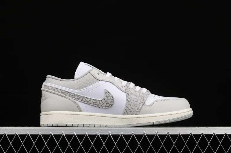 All categories Air Jordan Jordan series basketball shoes Air Jordan 1 Low G version pure original Air Jordan 1 Low Prm "Elephant Print" AJ1 Joe 1 low top white gray crackle pattern DH4269-100